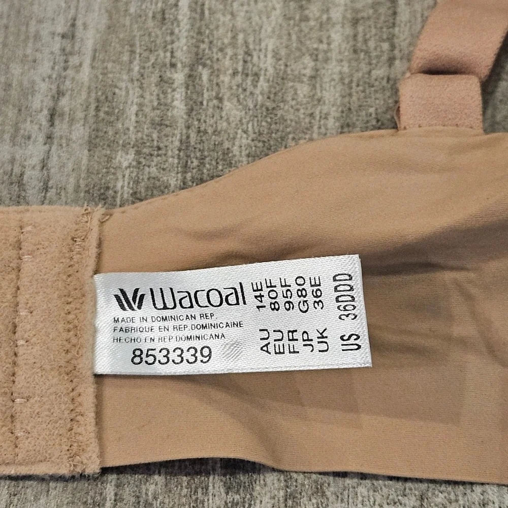 Wacoal t‎ shirt bra comfort first contour US 36DDD Tan Beige Underwire Neutral